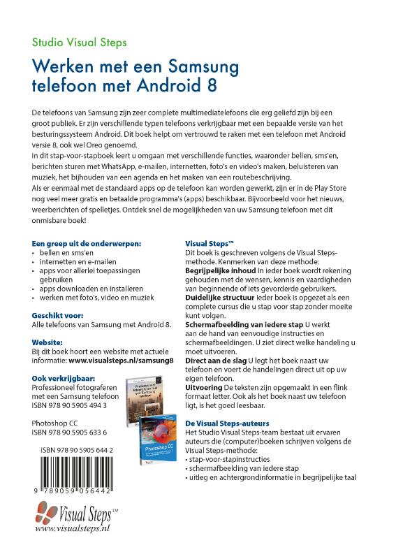Werken met een Samsung telefoon met Android 8 achterkant