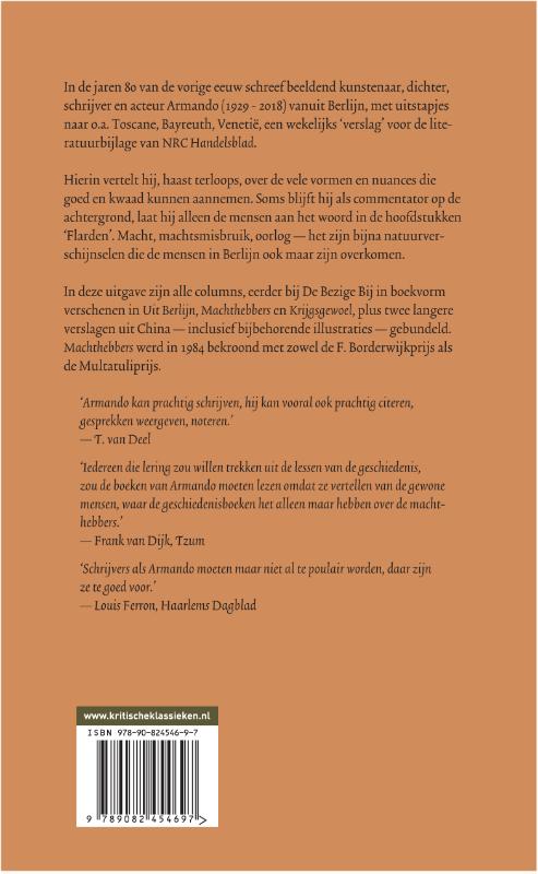 Uit Berlijn | Machthebbers | Krijgsgewoel / Kritische Klassieken / 20 achterkant