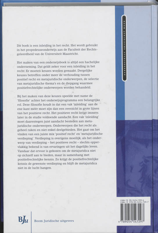 Recht, vaardig en zeker / Boom Juridische studieboeken achterkant