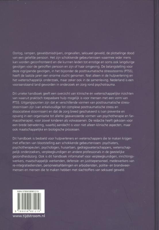 Handboek posttraumatische stressstoornissen achterkant