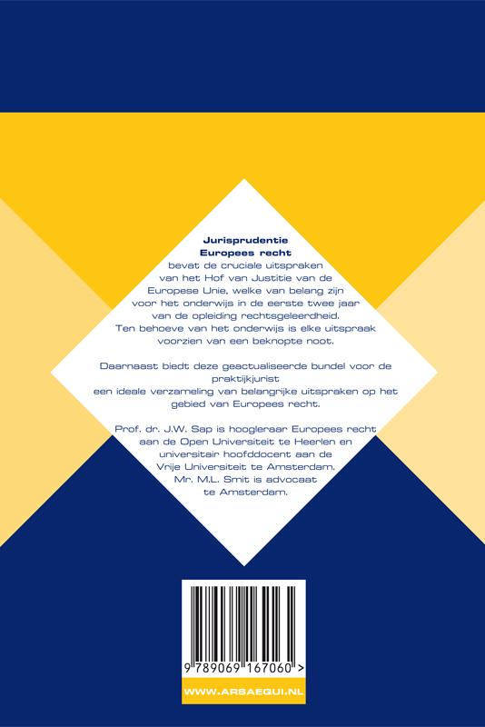 Ars Aequi Jurisprudentie - Europees recht 1963-2011 achterkant
