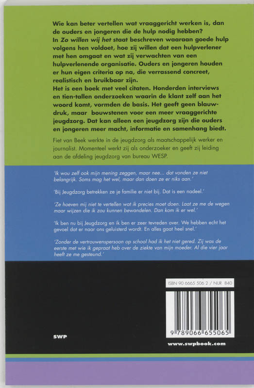 Zo Willen Wij Het achterkant