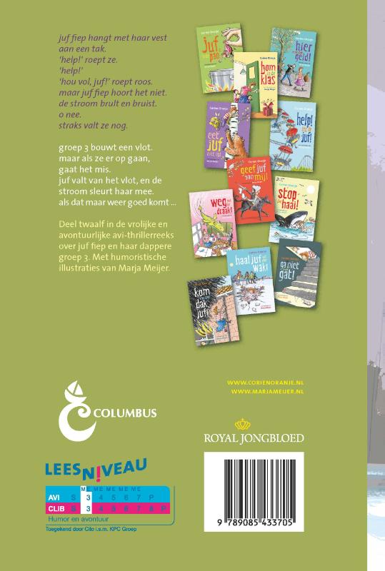 Juf Fiep 12 -   Val niet van dat vlot! achterkant