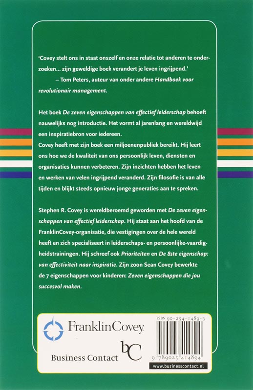 De zeven eigenschappen van effectief leiderschap / Business Contact achterkant