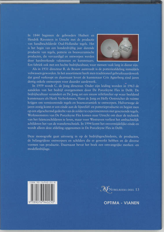 Faience- en Tegelfabriek Westraven 1844-1994 / Nobelreeks / 13 achterkant