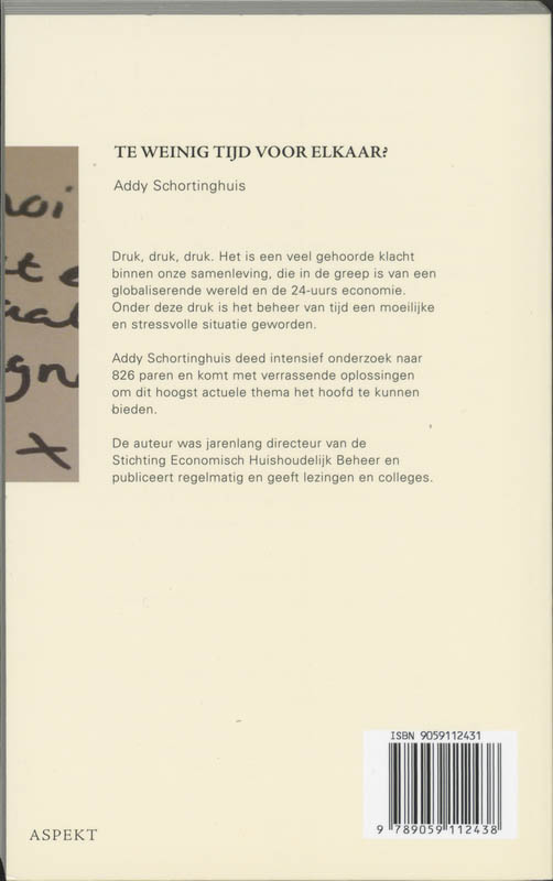 Te weinig tijd voor elkaar? achterkant