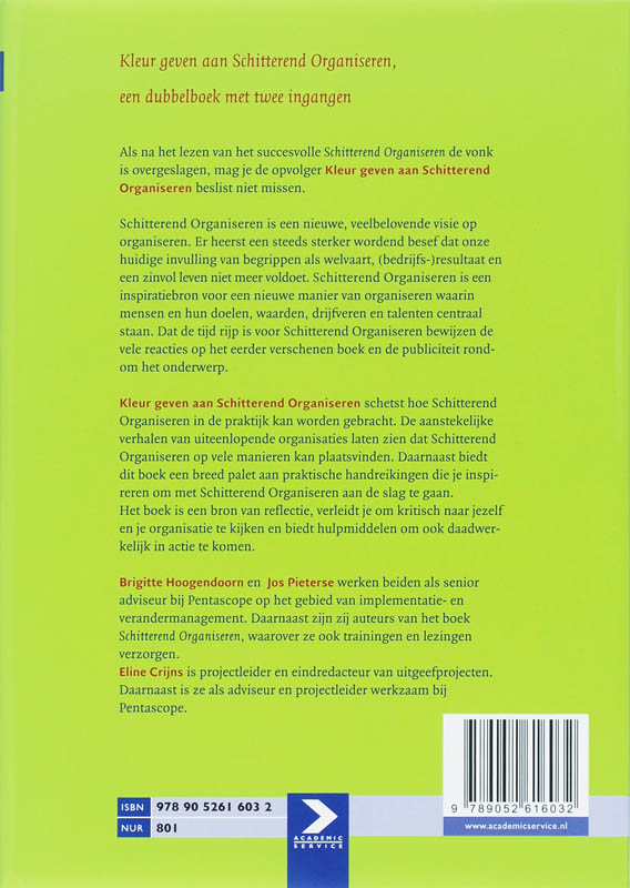 Kleur geven aan schitterend organiseren achterkant