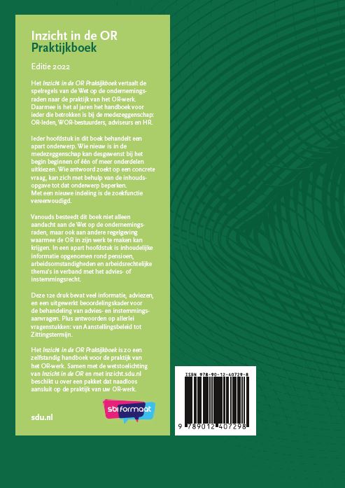 Inzicht in de OR Praktijkboek / 2022 / Inzicht in de ondernemingsraad achterkant