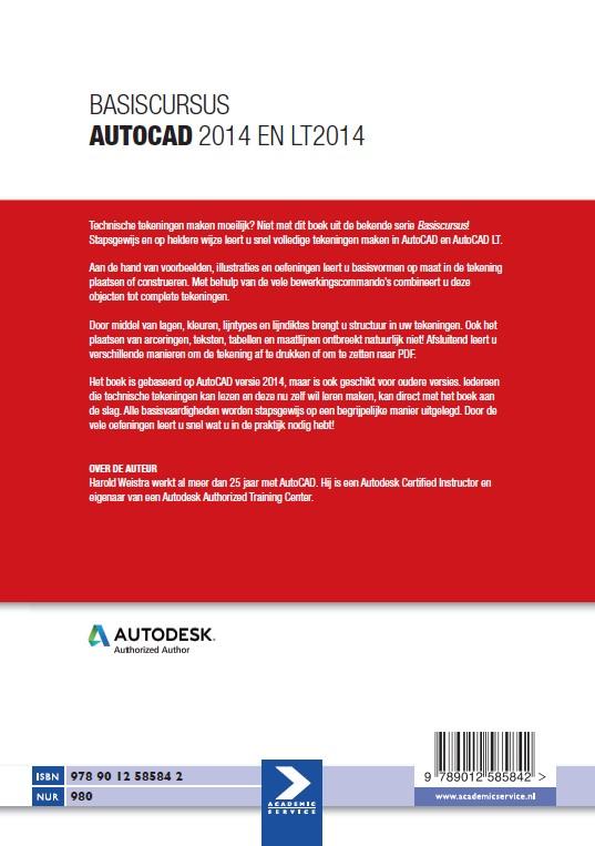 Basiscursus AutoCAD 2014 en LT 2014 achterkant