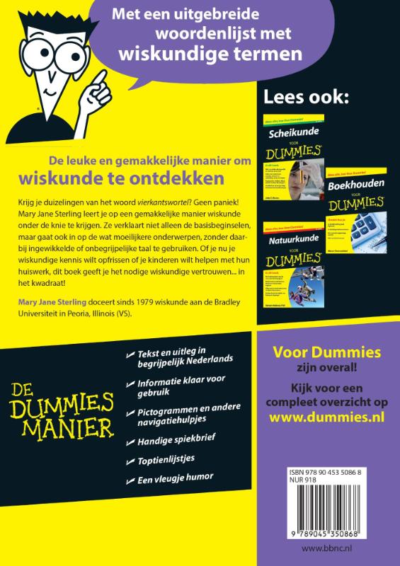 Wiskunde voor Dummies / Voor Dummies achterkant