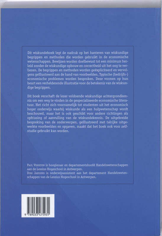 Wiskunde Met Bedrijfseconomische Toepassingen achterkant