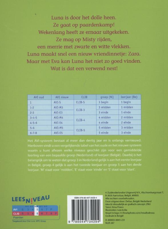 Luna gaat op paardenkamp / Tijd voor een boek achterkant