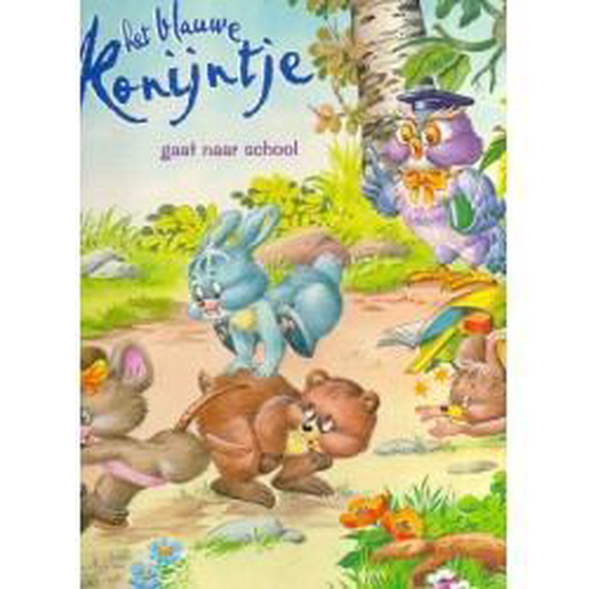 BLAUWE KONIJNTJE GAAR NAAR SCHOOL