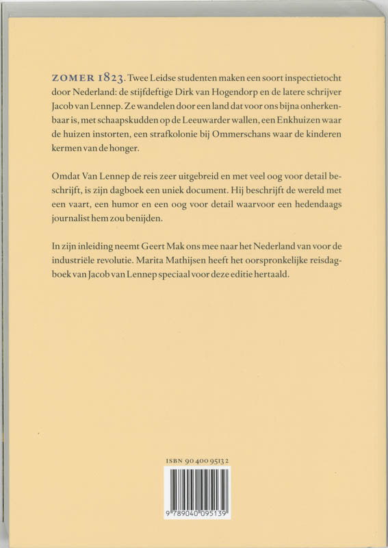 De Zomer Van 1823 / Lopen Met Van Lennep achterkant