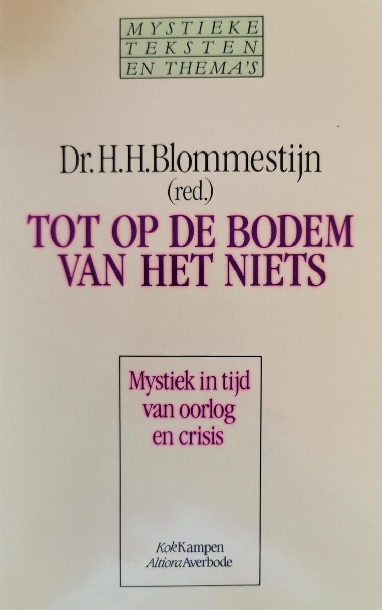 TOT OP DE BODEM VAN HET NIETS