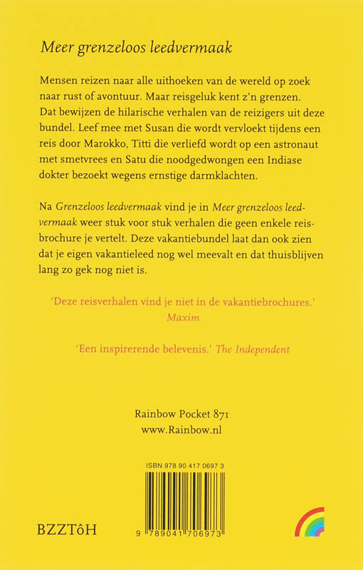 Meer grenzeloos leedvermaak / Rainbow pocketboeken / 871 achterkant
