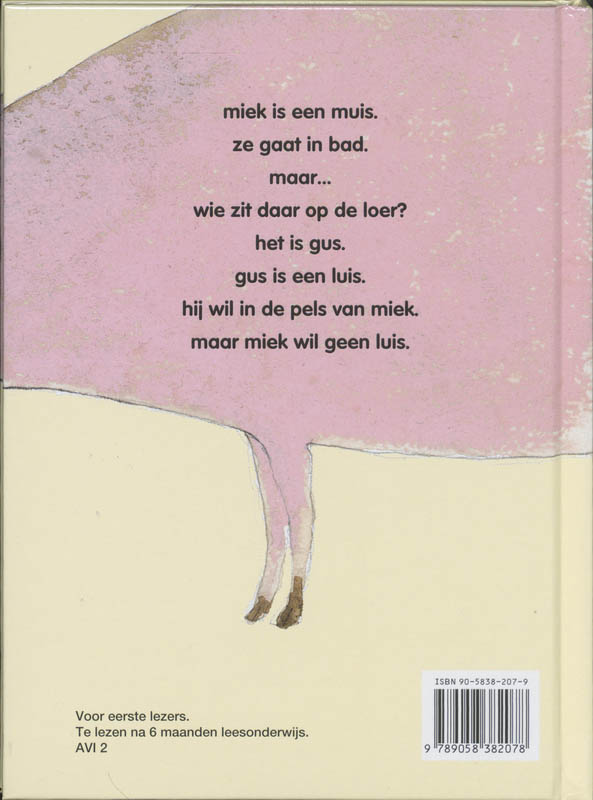 Muis wil geen luis achterkant