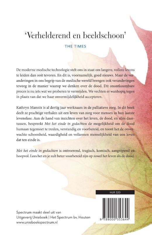 Met het einde in gedachten achterkant