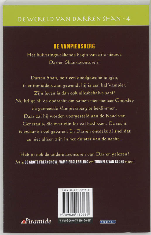 De Vampiersberg / De wereld van Darren Shan / 4 achterkant