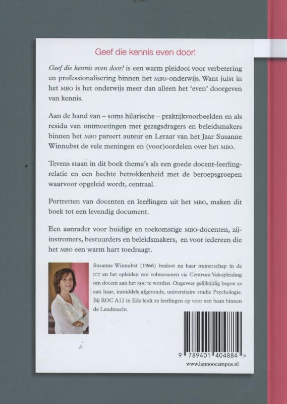 Geef die kennis even door! achterkant