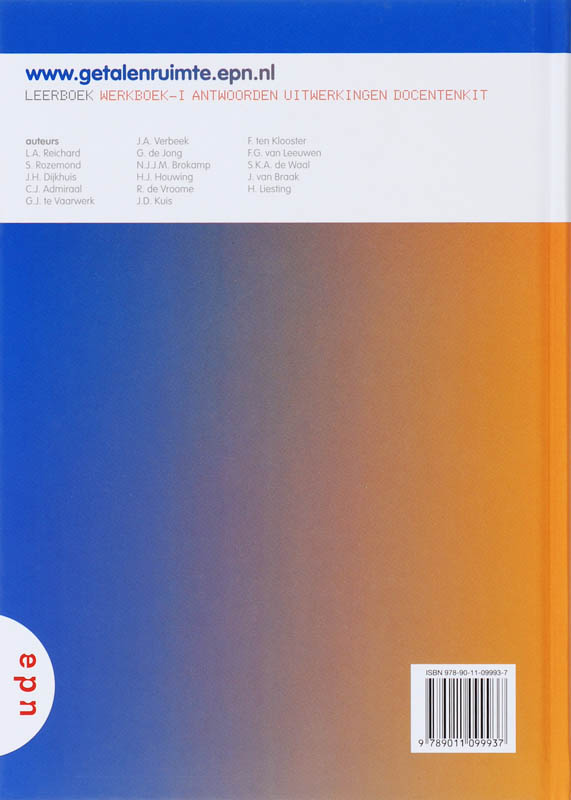 Getal en Ruimte / 1 Havo/vwo achterkant