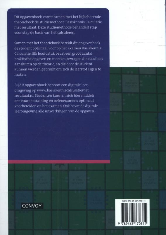 Basiskennis calculatie met resultaat achterkant