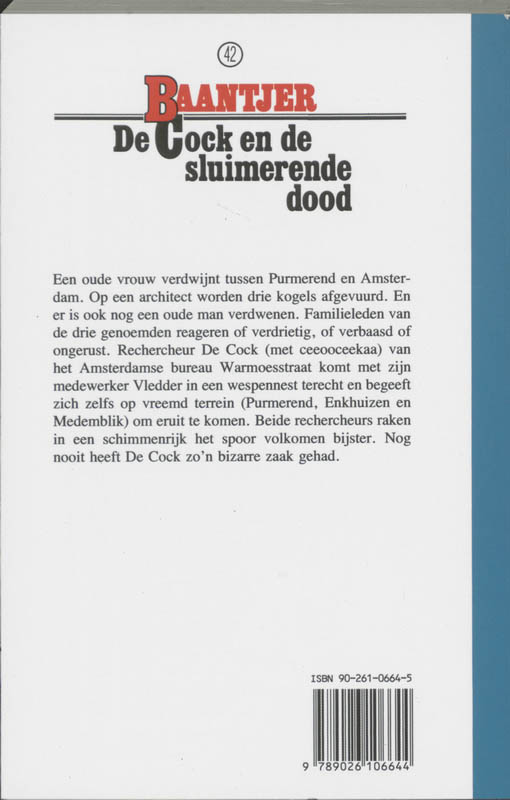 De Cock en de sluimerende dood / Baantjer / 42 achterkant