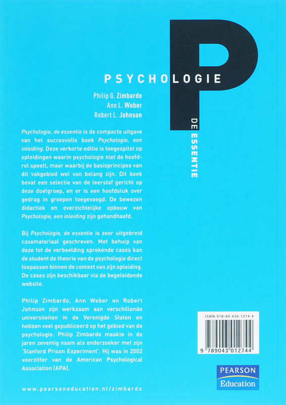 Psychologie De Essentie achterkant