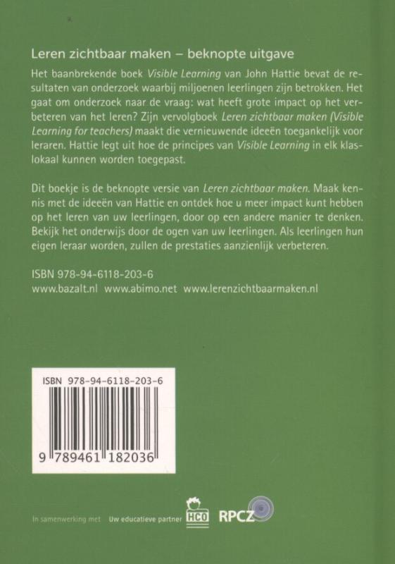 Leren zichtbaar maken / Beknopte uitgave achterkant