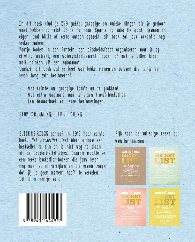 Het Bucketlist boek voor op reis achterkant