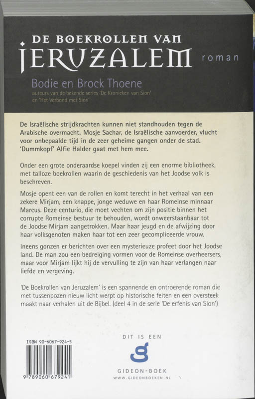 De erfenis van Sion 4 De boekrollen van Jeruzalem achterkant