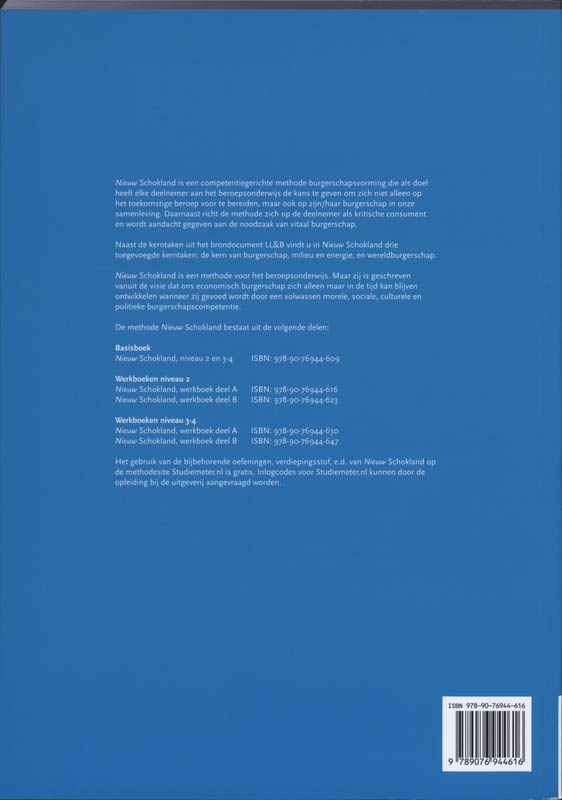 Nieuw Schokland niveau 2 Werkboek A achterkant