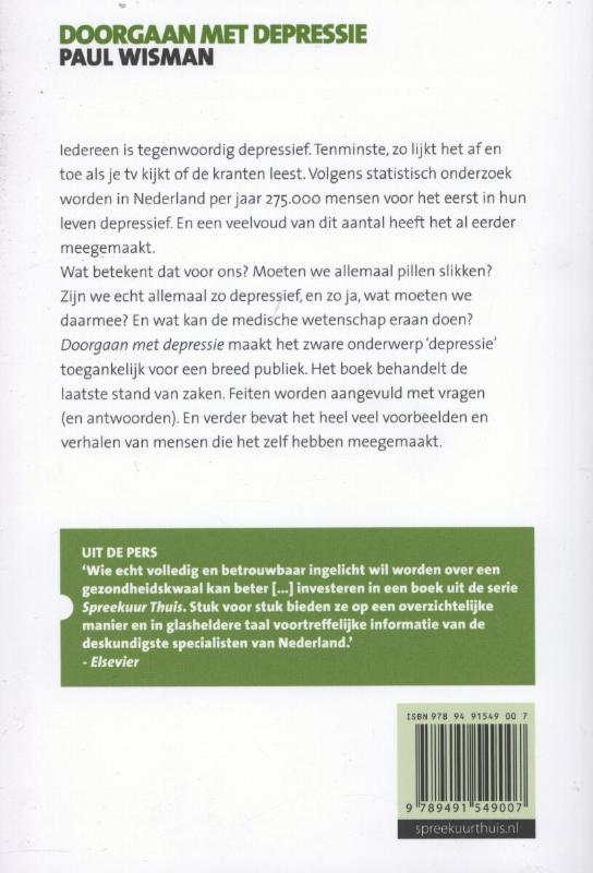 Doorgaan met depressie / Spreekuur Thuis achterkant
