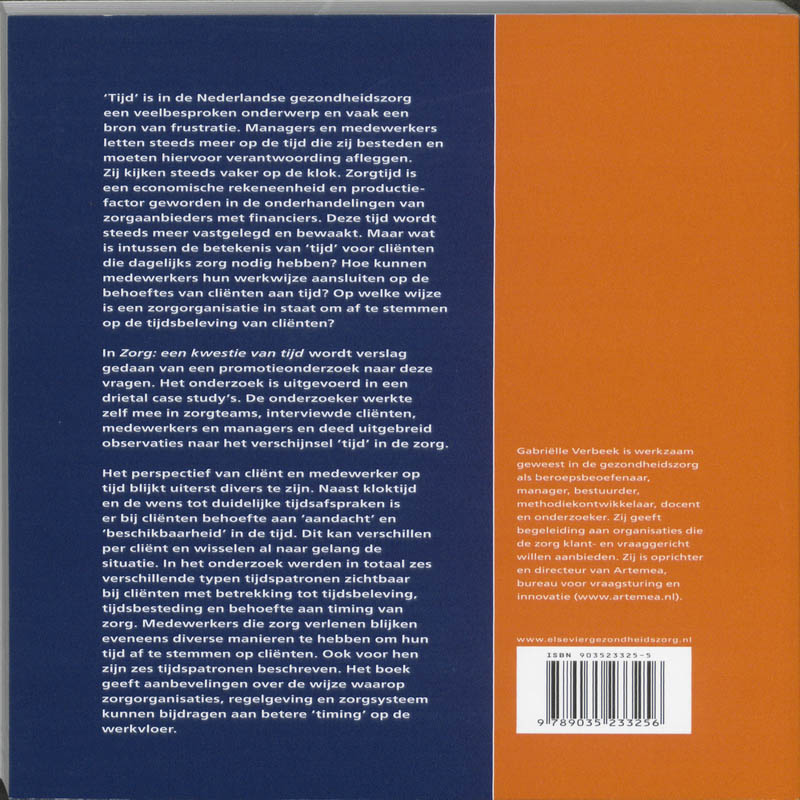 Zorg: een kwestie van tijd achterkant