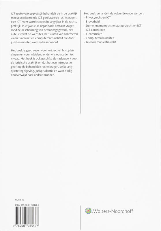 ICT-recht voor de praktijk achterkant