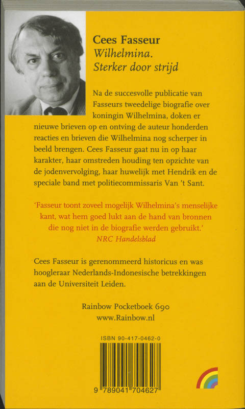 Wilhemina Sterker door strijd / Rainbow pocketboeken / 690 achterkant