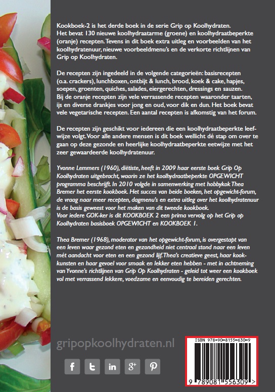 Grip op Koolhydraten / Kookboek 2 / Grip op Koolhydraten / 2 achterkant