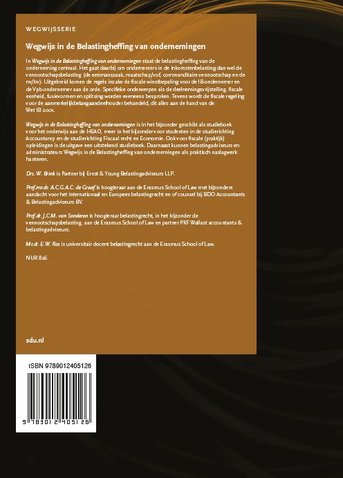 Wegwijs in de belastingheffing voor ondernemingen / Wegwijsserie / 6 achterkant