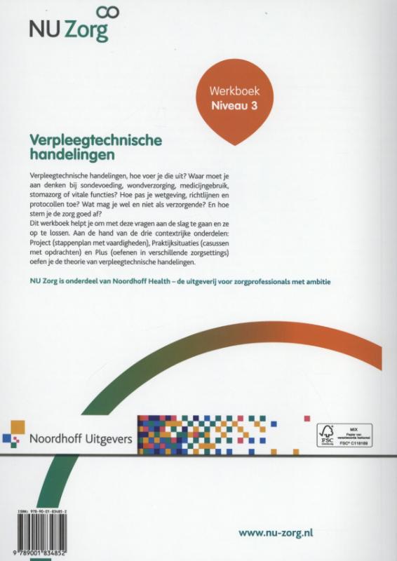 Nu Zorg  - Verpleegtechnische handelingen Niveau 3 Werkboek achterkant