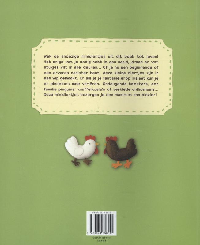 Snoezige minidiertjes met vilt achterkant