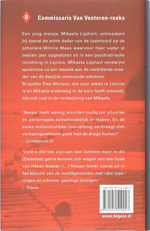 De dode op het strand / Van Veeteren-reeks / 8 achterkant