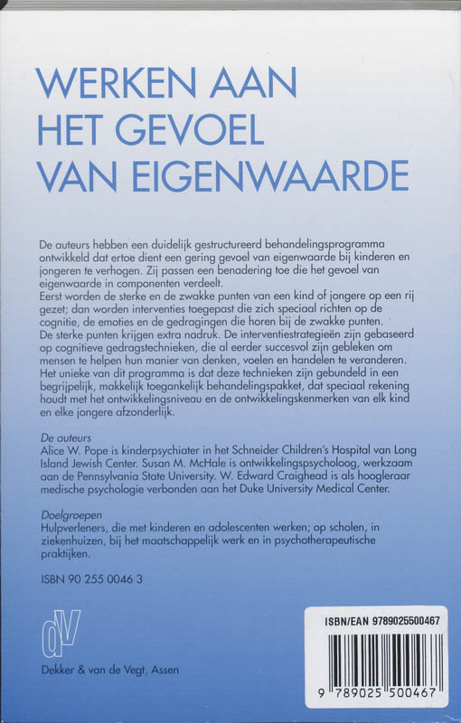 Werken aan het gevoel van eigenwaarde achterkant