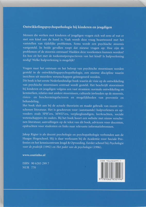Ontwikkelingspsychopathologie bij kinderen en jeugdigen achterkant