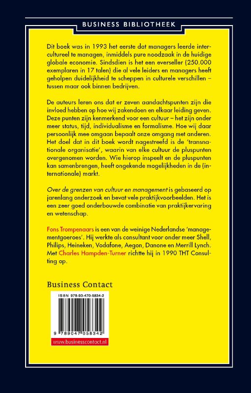 Over de grenzen van cultuur en management achterkant