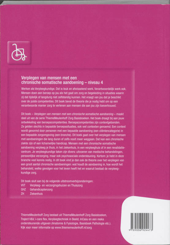 verplegen van mensen met een chronische somatische aandoening Nieveau 4 Basisboek achterkant