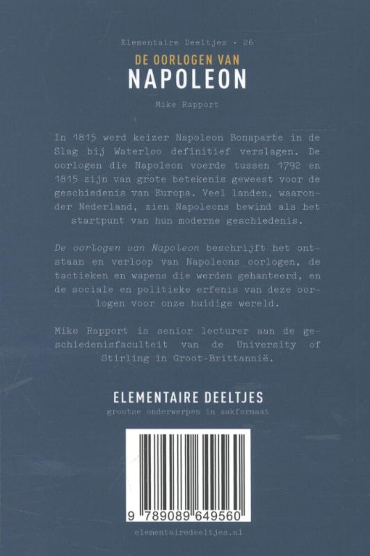 De oorlogen van Napoleon / Elementaire Deeltjes / 26 achterkant