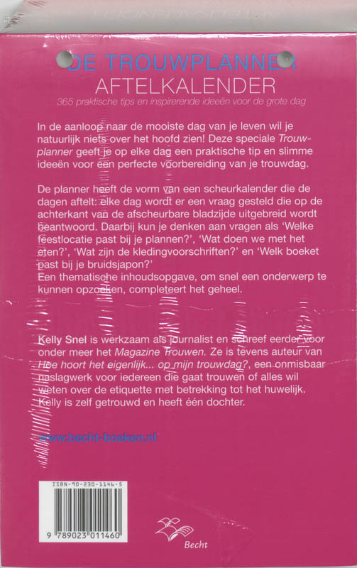 De Trouwplanner Aftelkalender achterkant