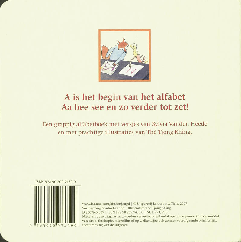 Aa bee see van Vos en Haas achterkant