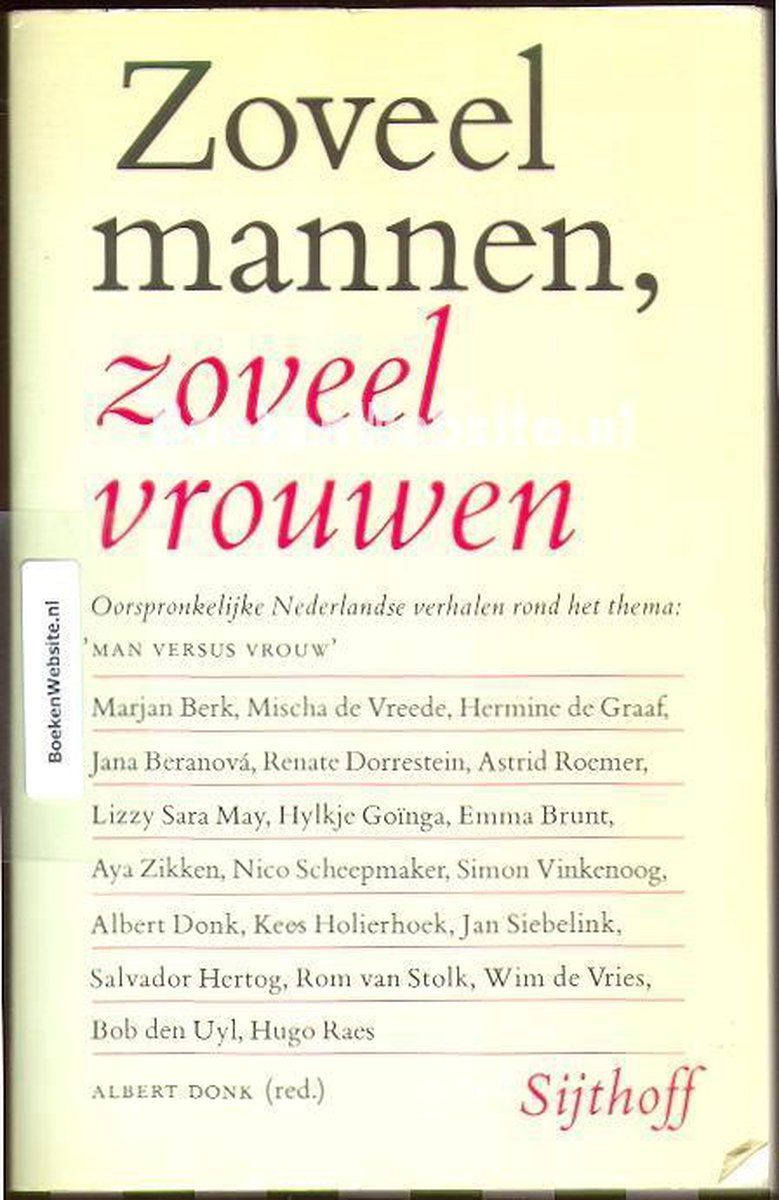 Zoveel mannen zoveel vrouwen