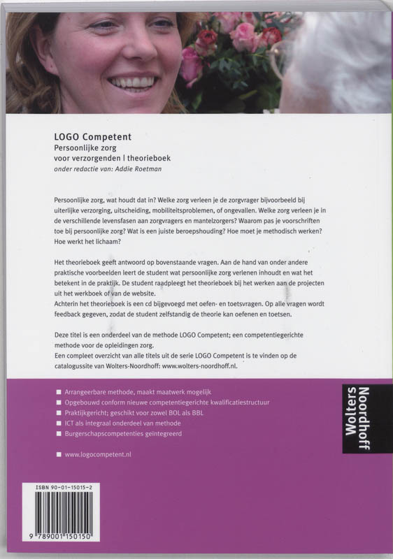 Theorieboek voor verzorgenden LOGO Competent persoonlijke zorg achterkant